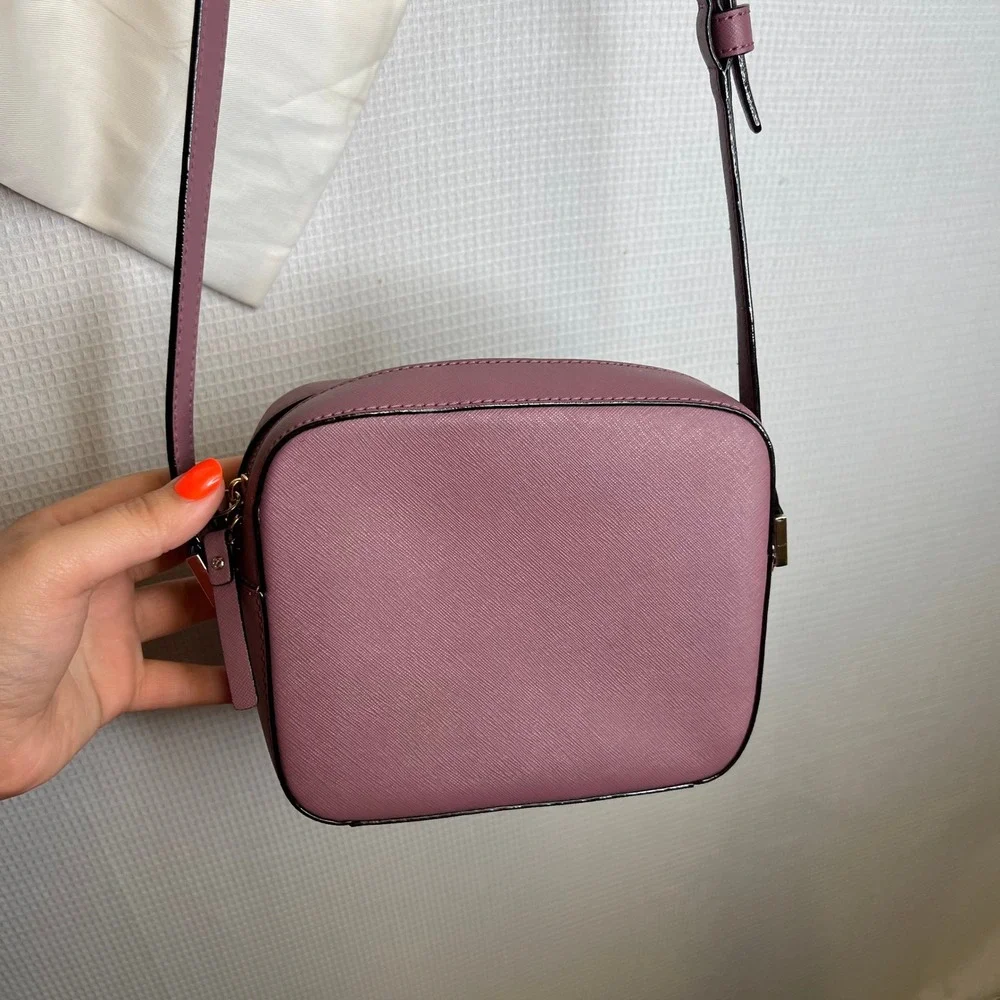 Kate Spade Newbury Lane Cammi Crossbody Bag‎ Leather Mauve Purple Camera Purse
